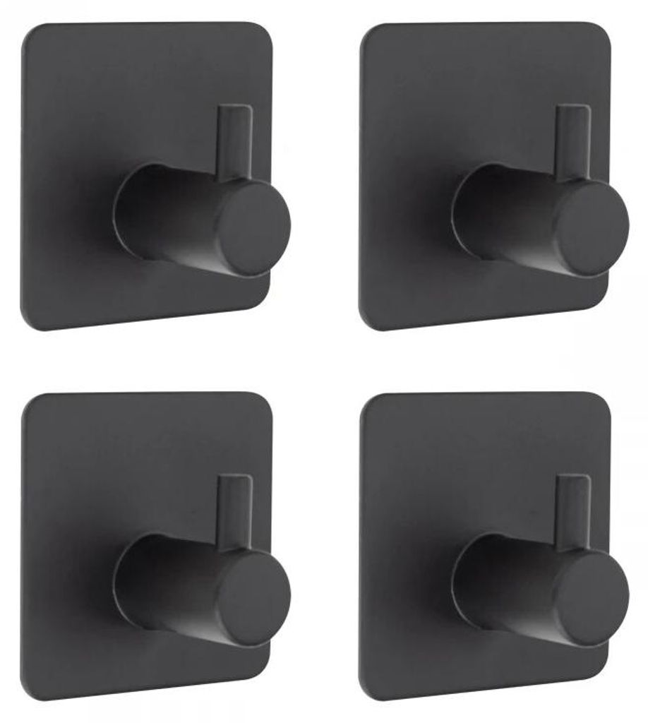 Vergionic 7358 Gancio autoadesivo nero, 4 pezzi Immagine del prodotto 