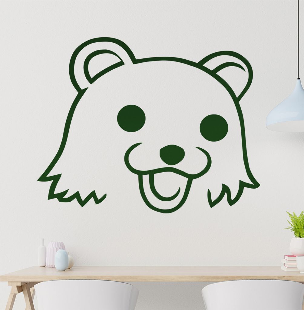 Pedobär Gesicht Wandtattoo in 6 Größen - Wandaufkleber Wall Sticker - Dekoration, Küche, Wohnzimmer, Schlafzimmer, Badezimmer