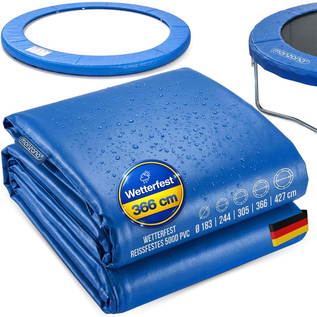 MONZANA Trampolin Randabdeckung Ø 366 cm 30cm breit 100% UV-beständig Reißfest Wetterbeständig Universell Federabdeckung Randschutz