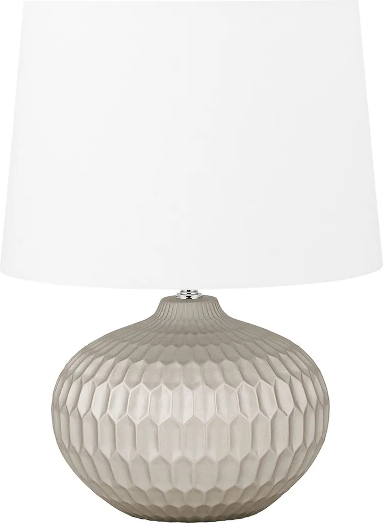 Éclairage d'Ambiance Chic pour Buffet : Lampe Céramique Or et Blanc 51 cm