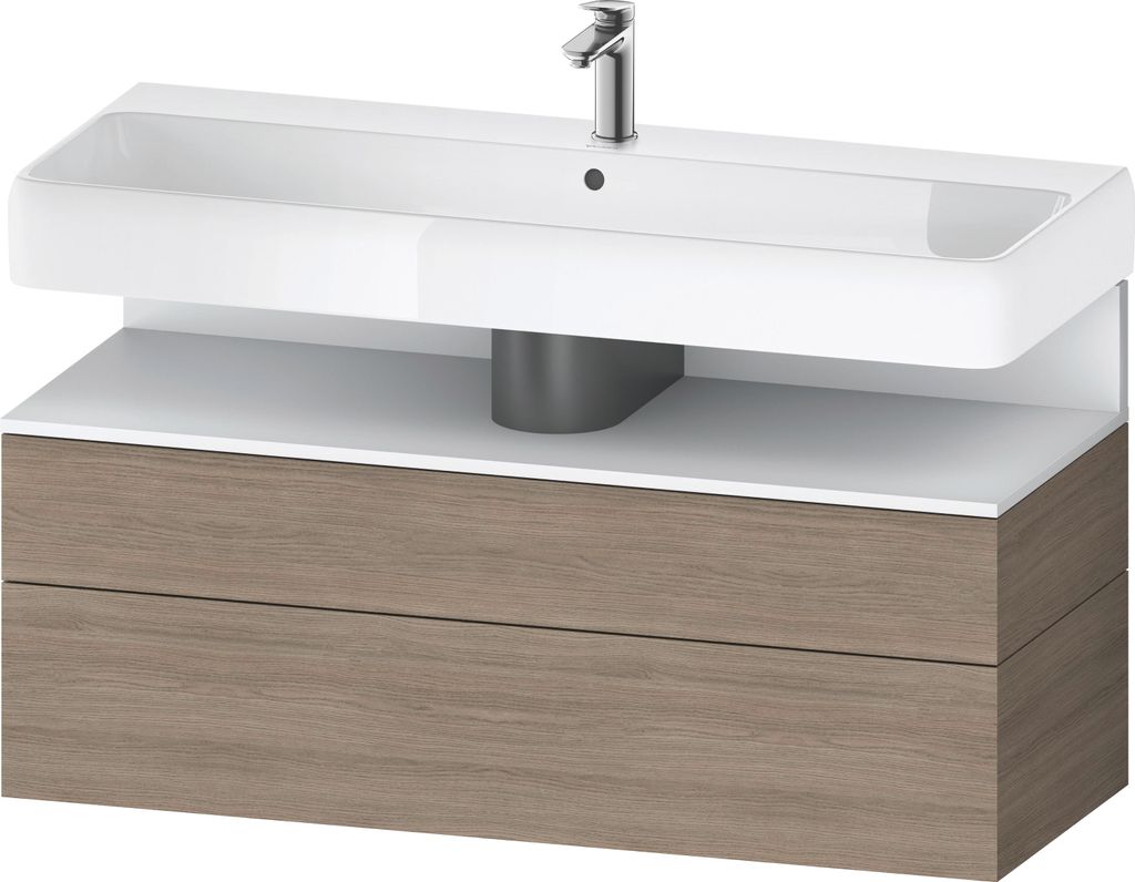 Duravit Qatego Waschtischunterbau, 1 Auszug und 1 Schublade, 1190x470x590mm, Nische Weiß Matt, QA4396018350000