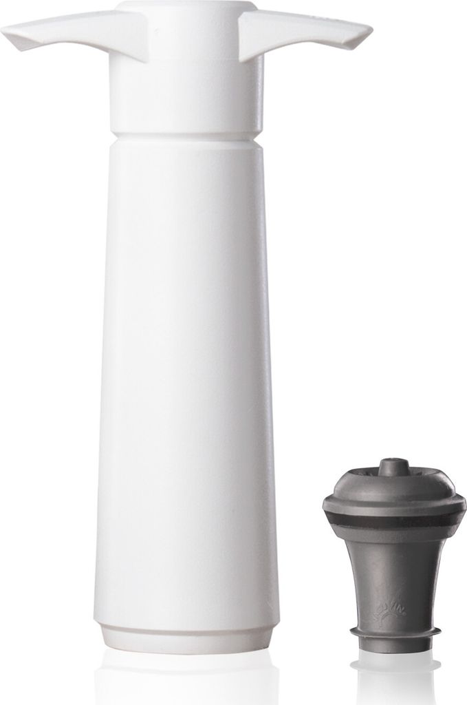 Vacu Vin Weinpumpe Weiß mit Stopfen, Wine Saver, Vakuumpumpe, Kunststoff, Edelstahl, Weiß, Grau, 08542606