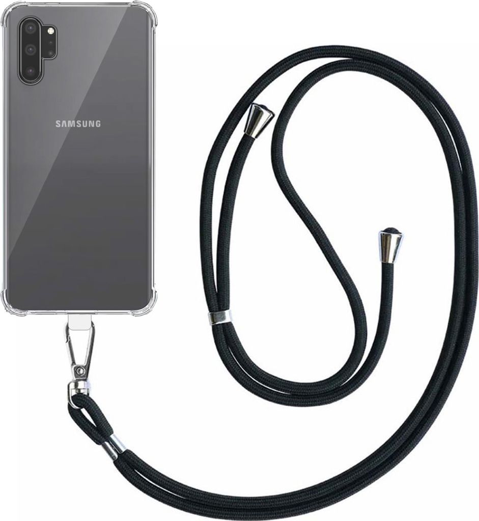 Smartphonica Handyhülle geeignet für Samsung Galaxy Note 10 Plus Transparent Stoßfest mit abnehmbarem Universal Telefonkabel - Backcover Case Si...