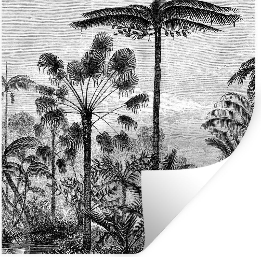 MuchoWow Wandtattoo Wandsticker Wandaufkleber Design - Bäume - Natur - Pflanzen - Botanisch 80x80 cm Selbstklebend und Repositionierbar - Wierde...