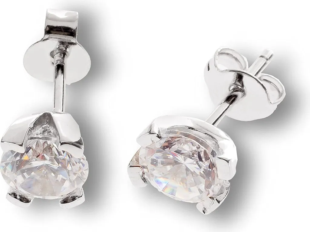 Karisma Orecchini Argento 925 Rodiato Zircone 5mm CE205 | Eleganza Pura