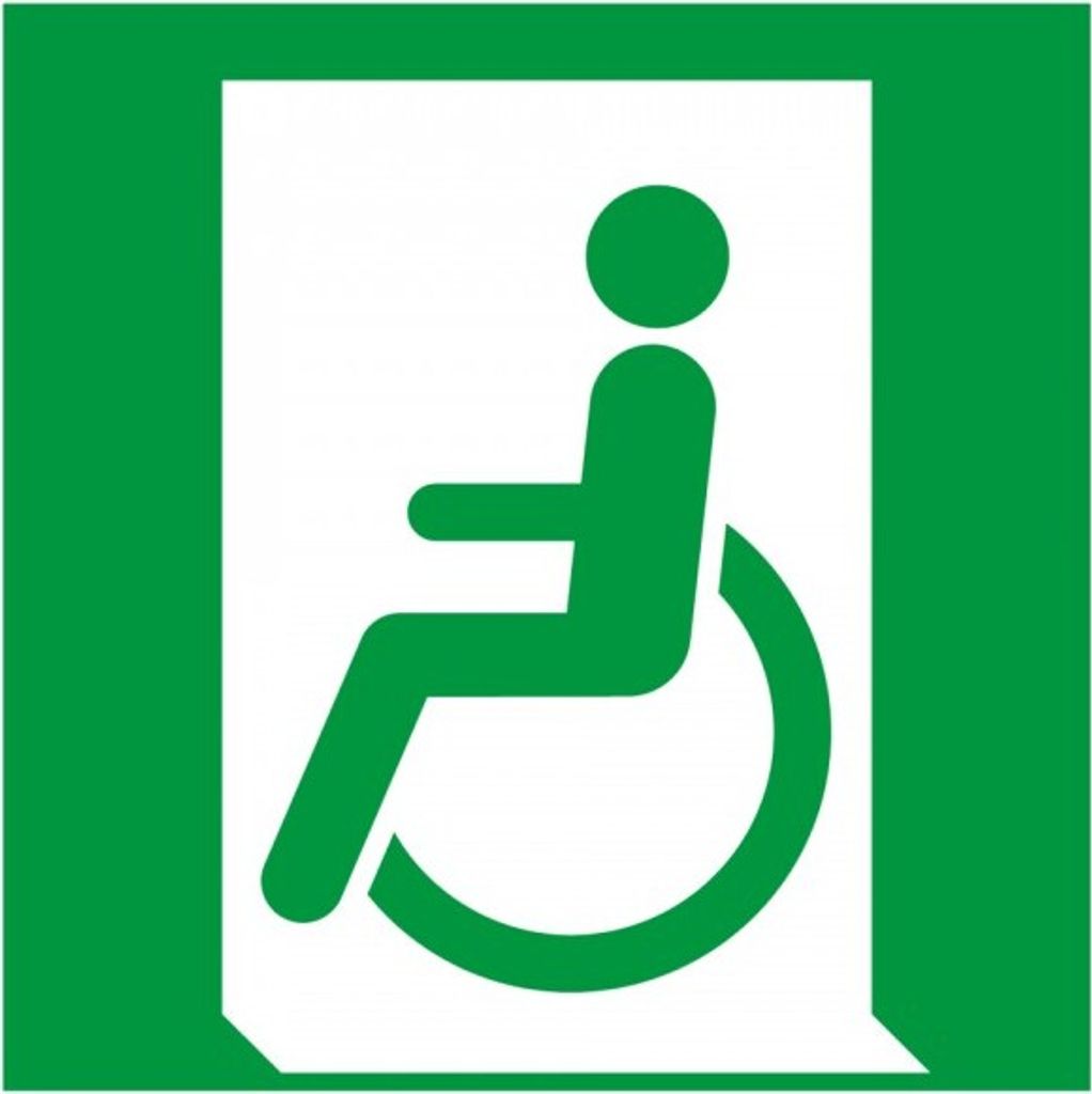 Dreifke Aufkleber I Rettungszeichen Rettungsweg Rollstuhlfahrer links, Folie...