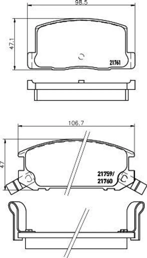 Jeu de plaquettes de frein à disque HELLA pour Toyota MR 2 ZZW3