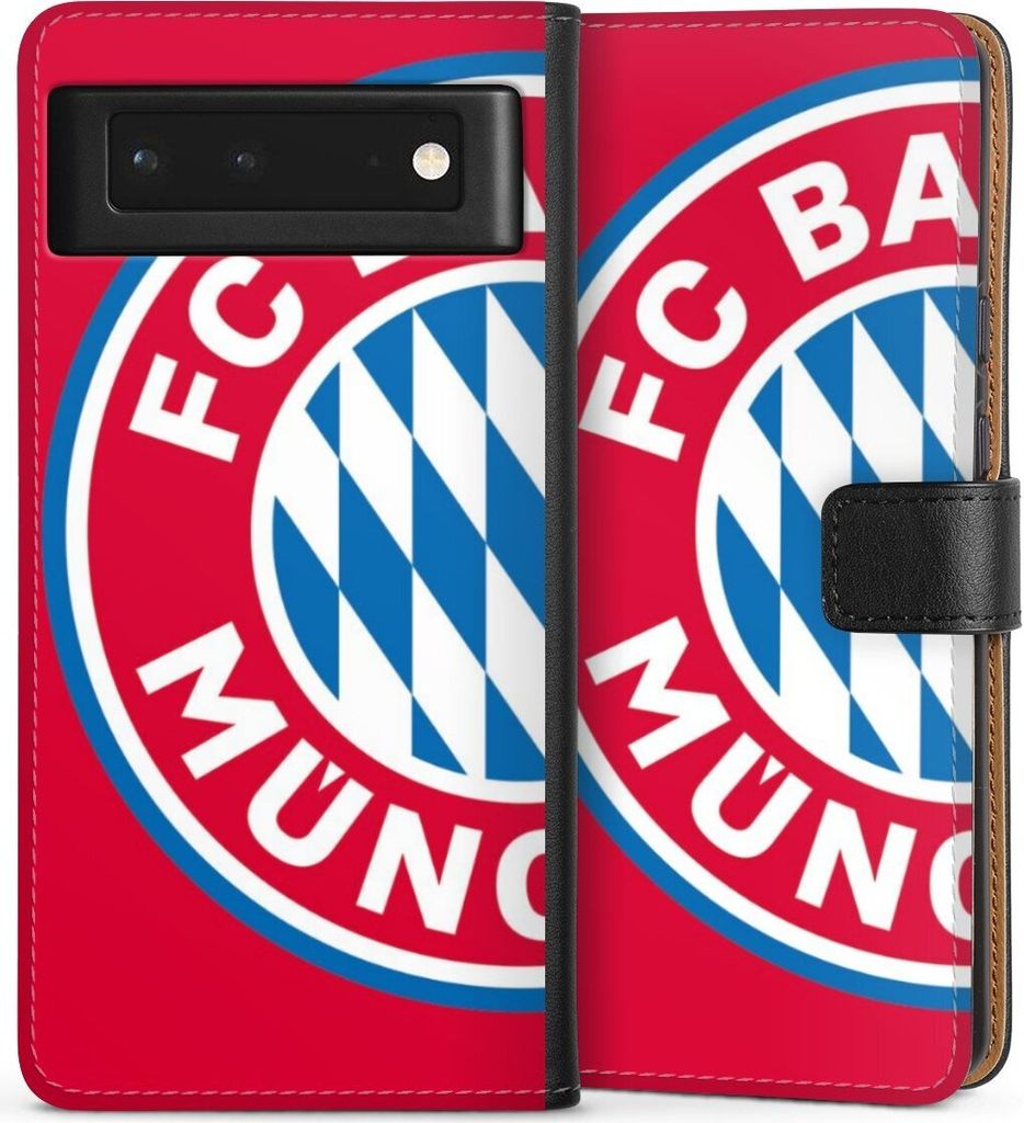 DeinDesign Klapphülle für Google Pixel 6 Handytasche Lederhülle Tasche FC Bayern München FCB Offizielles Lizenzprodukt