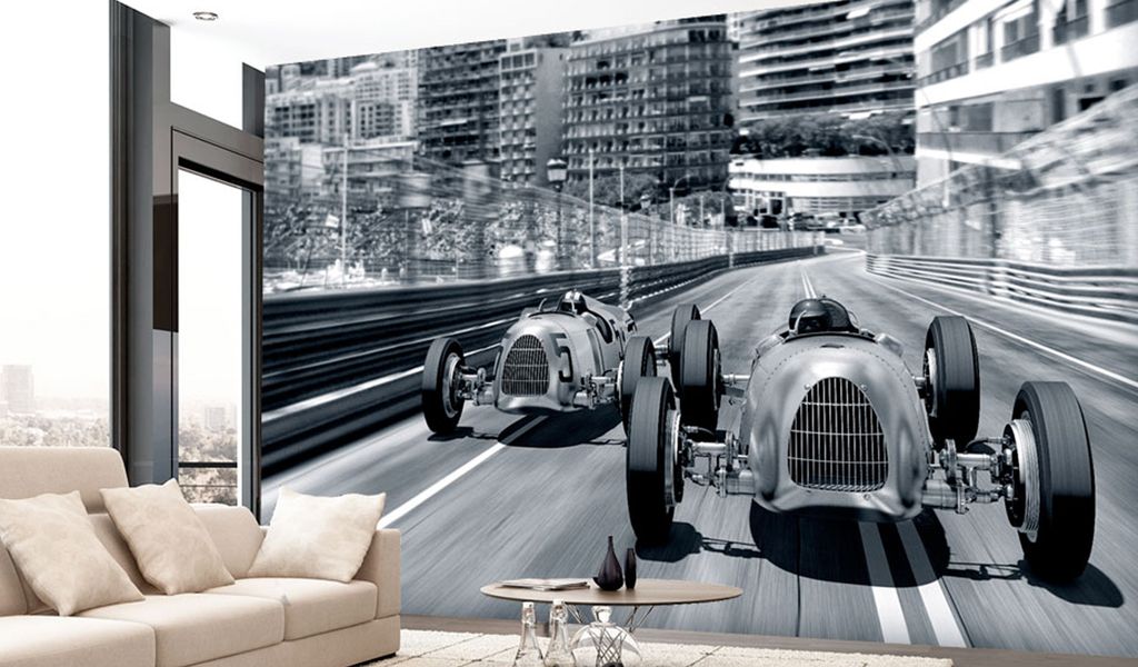 Vlies Fototapete 400x280 cm Tapeten Wandtapete XXL Rallye Auto Retro i-B-0013-a-d