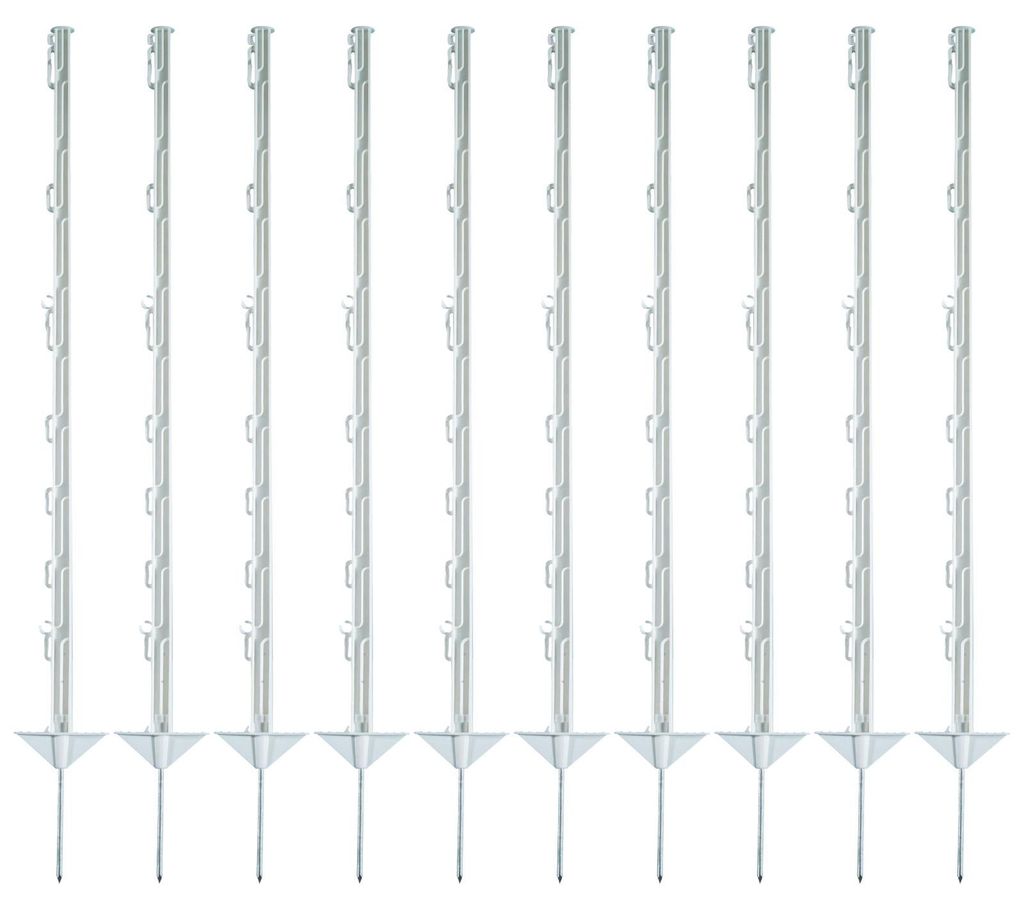 Electra Kunststoffpfahl 105 cm mit Doppeltritt - weiß - 10 Stück Weidezaunpfähle