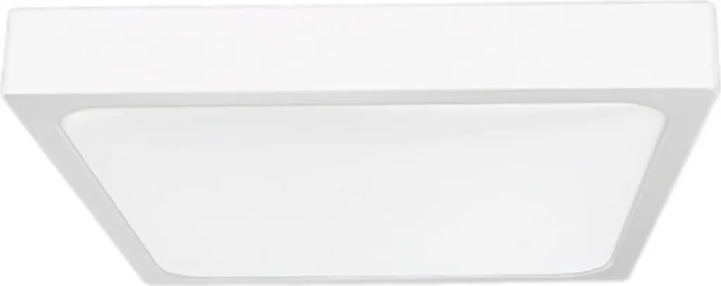 Luminaire de Plafond LED Carré Blanc Neutre 24W IP44 pour Salle de Bain