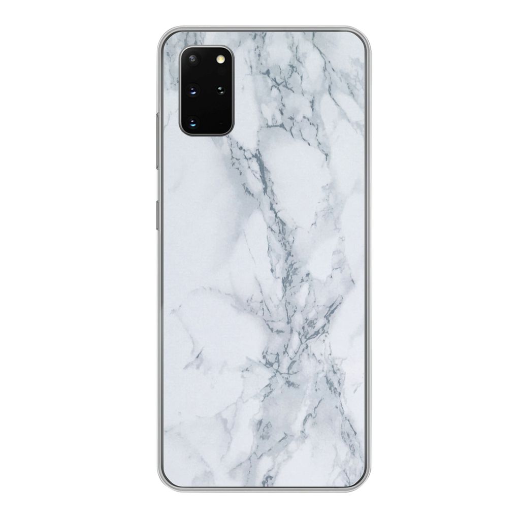 MuchoWow Handyhülle Schutzhülle Hülle für Samsung Galaxy S20 Plus Marmor - Muster - Gus - Weiß - Marmoroptik - Luxus Silikon Softcase Handy ...