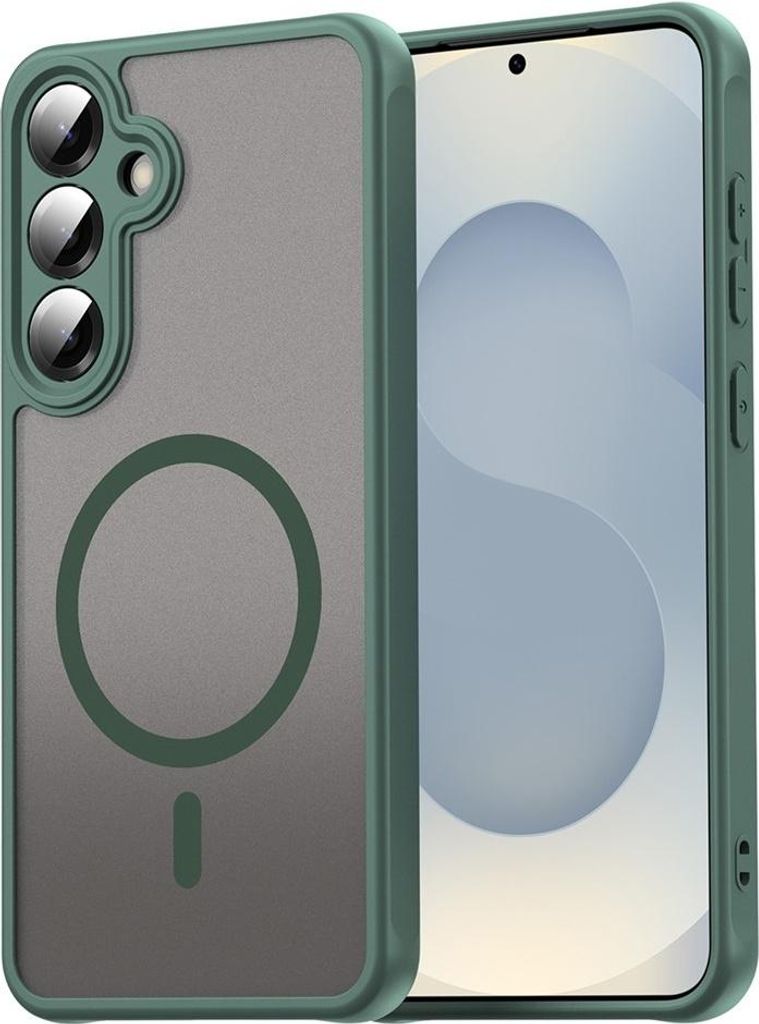 MagSafe Hülle für Samsung Galaxy A36/A56 - Phonesta AirFrost Semi-Transparent Back Cover - Matt Grün