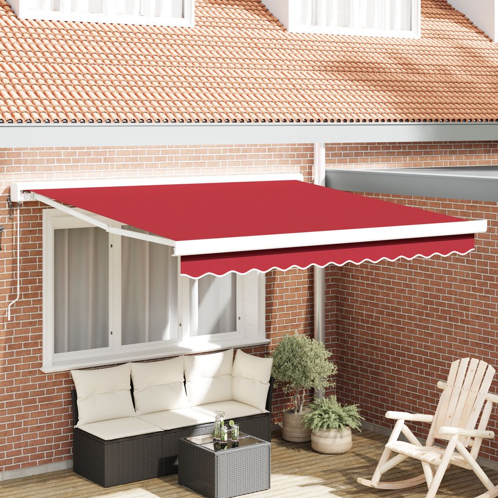 Desgin Automatische Einziehbare Markise Rot 350x250 cm - Markisen 3330442