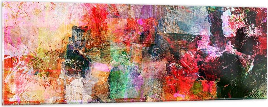 Bilder auf glas - Abstraktion modern - 90x30cm - Glasbilder - Wandbilder - Kunstdruck - zum Aufhängen bereit - Wanddekoration aus Glas - Glas Bild...