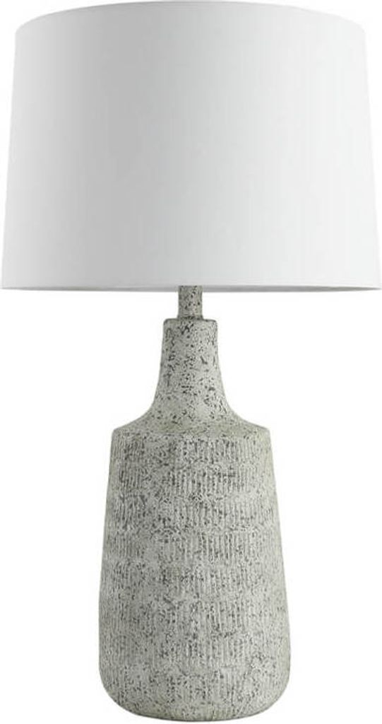 HOME DELUXE Kleine Tischlampe in Steinoptik CARO - Weiß | Produktbild 