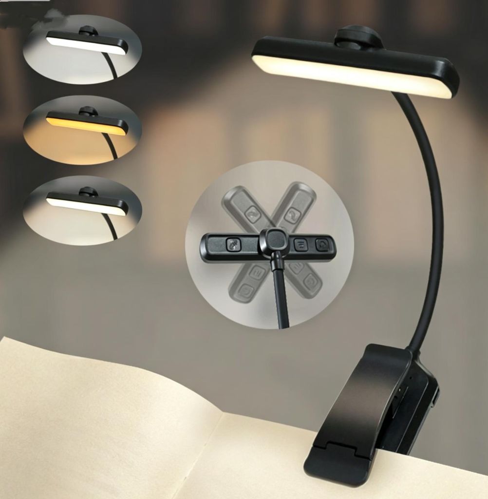 Led Leselampe Buch Klemme Akku, Buchlampe mit 24 Leds, USB Produktbild 