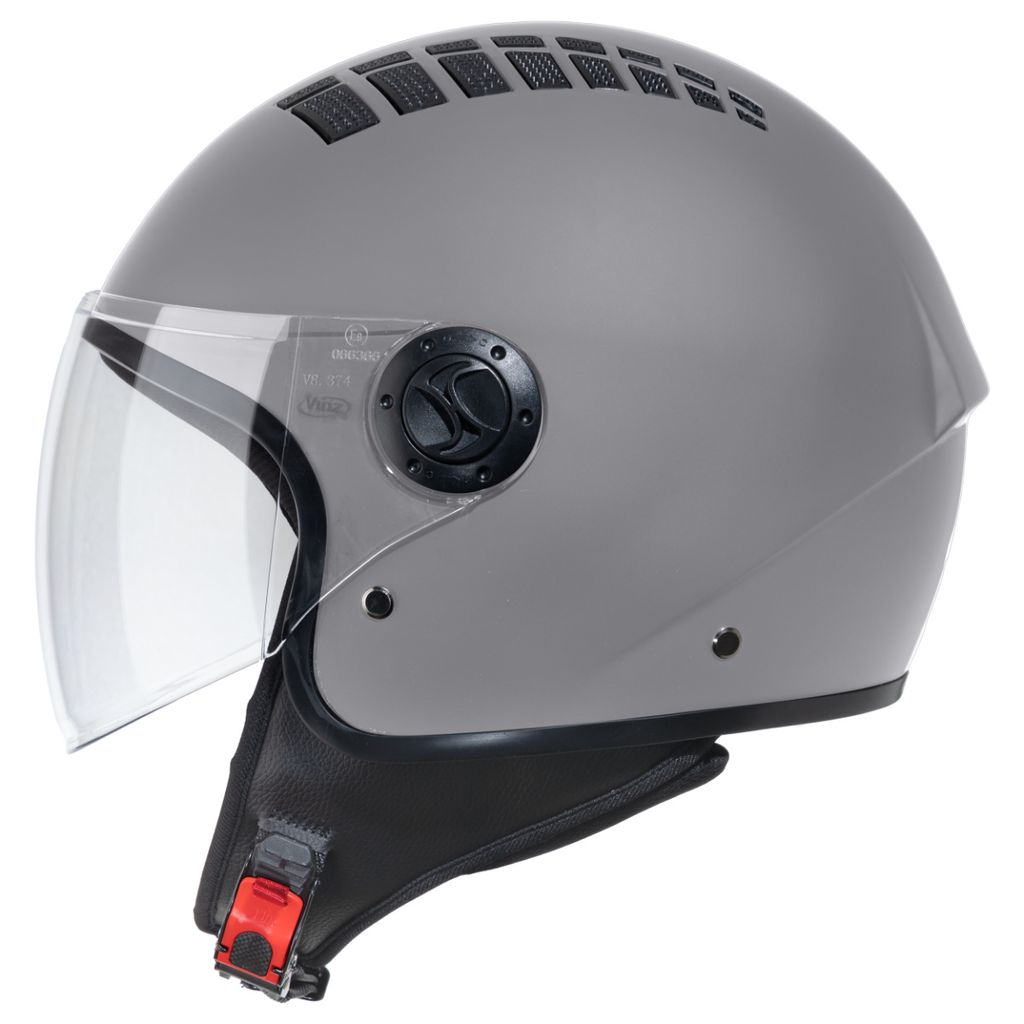 A-PRO SRL Jethelm Cafe Racer, ECE 22-06, zonneklep voor scooter, matgrijs, XS, 8057639302519