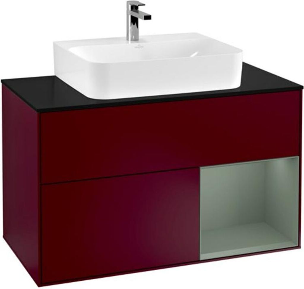 V&B Waschtischunterschrank Finion 100, Pl bla m, Reg re Oli. m Lac, Peo m