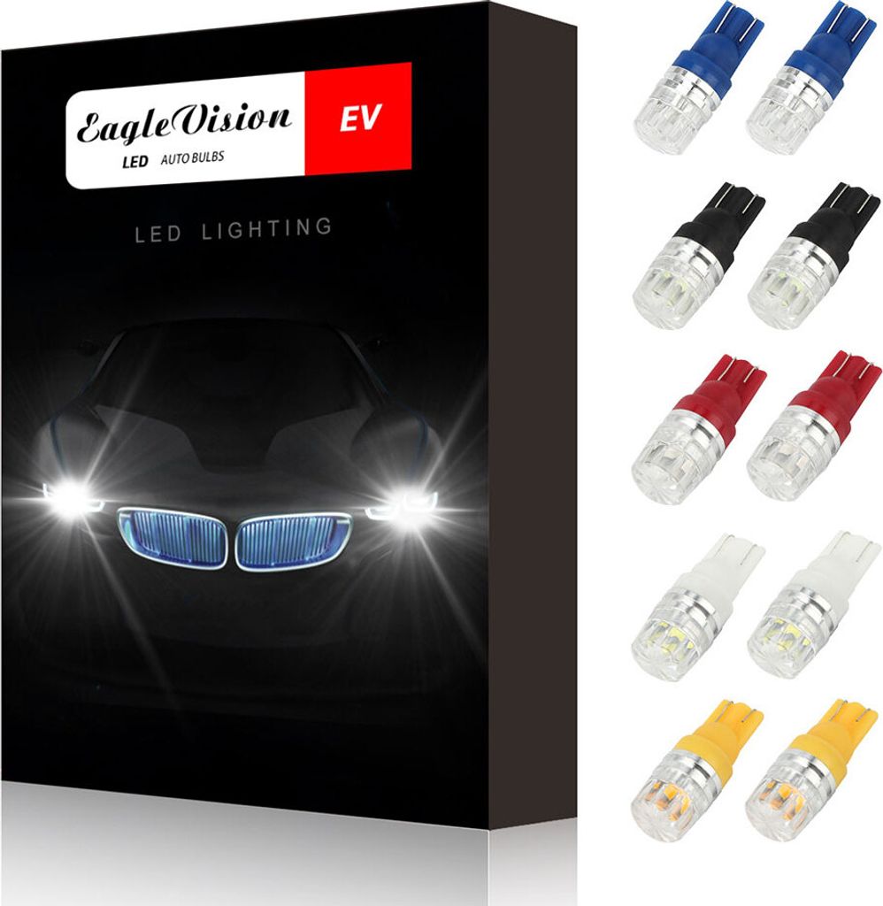 10pcs/set T10 LED Leuchtmittel High Power Prismatic Lens Decoding Lamp Amber Licht