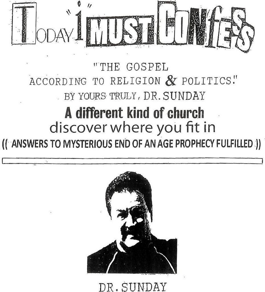 Today "I" Must Confess