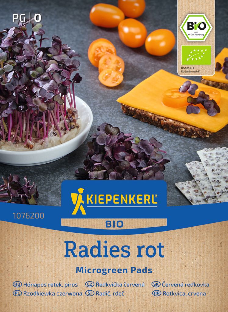 Kiepenkerl Microgreen Nachfüllpads Radieschen rot Raphanus sativus sativus 3 Pads