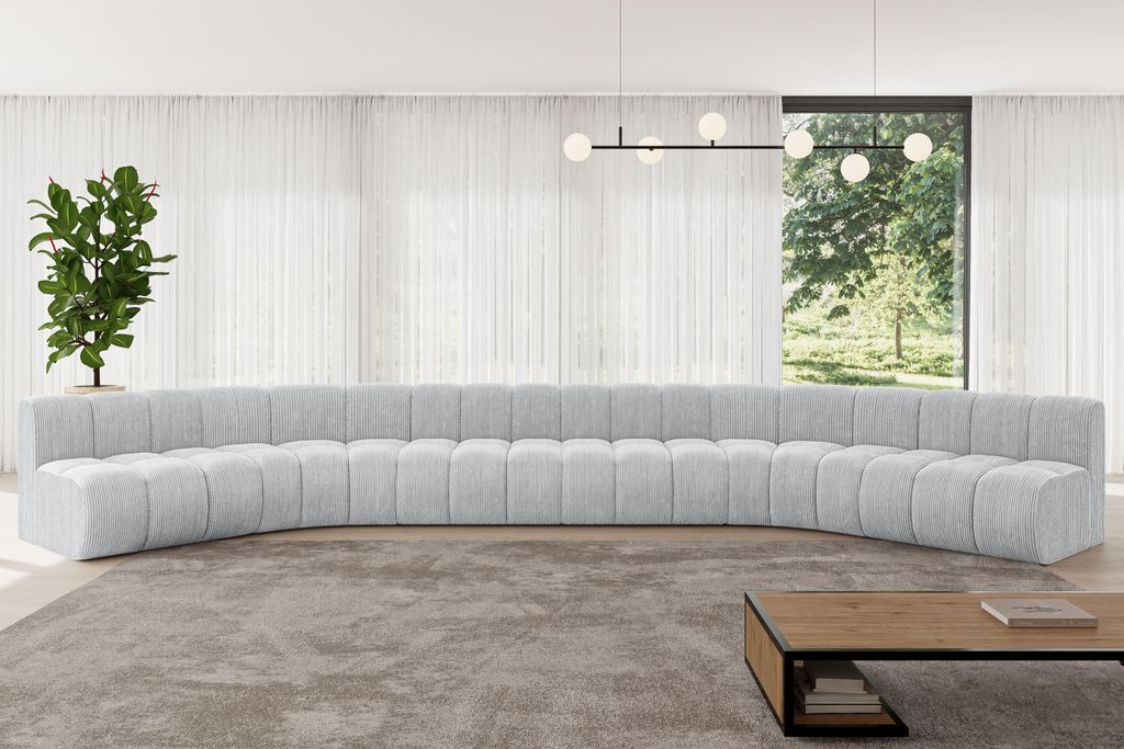 ALTDECOR Modulares Sofa Ecksofa in U-Form - Montra-U2 - 581x174x70 cm Grau - Corner modular Sofa Eckcouch Couch Wohnlandschaft Cauchsofa Bodensofa ...