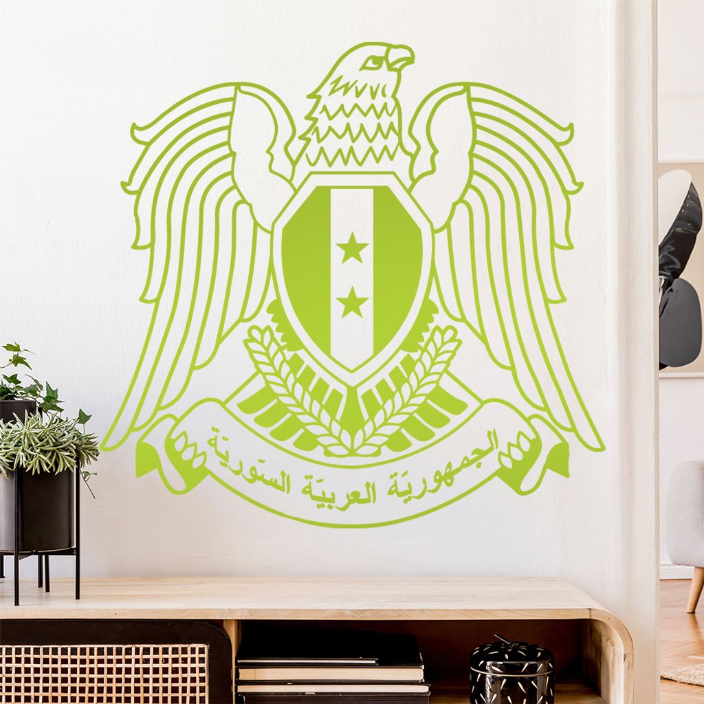 Syrien Wappen Wandtattoo Wandaufkleber Wall Sticker - Dekoration, Küche, Wohnzimmer, Schlafzimmer, Badezimmer