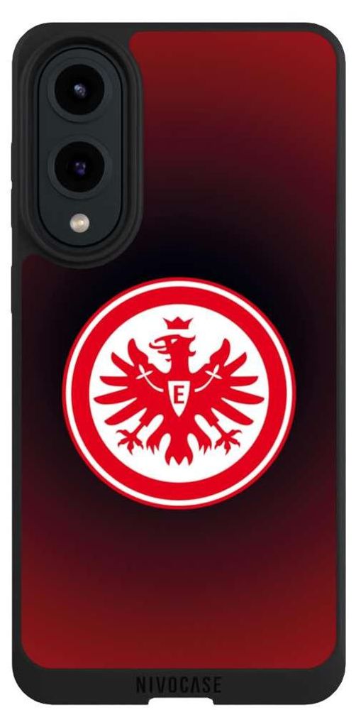 NIVOCASE Handyhülle für Samsung Galaxy S25 Edge Hülle NIVOpure Case Schwarz Eintracht Frankfurt Offizielles Lizenzprodukt Wappen