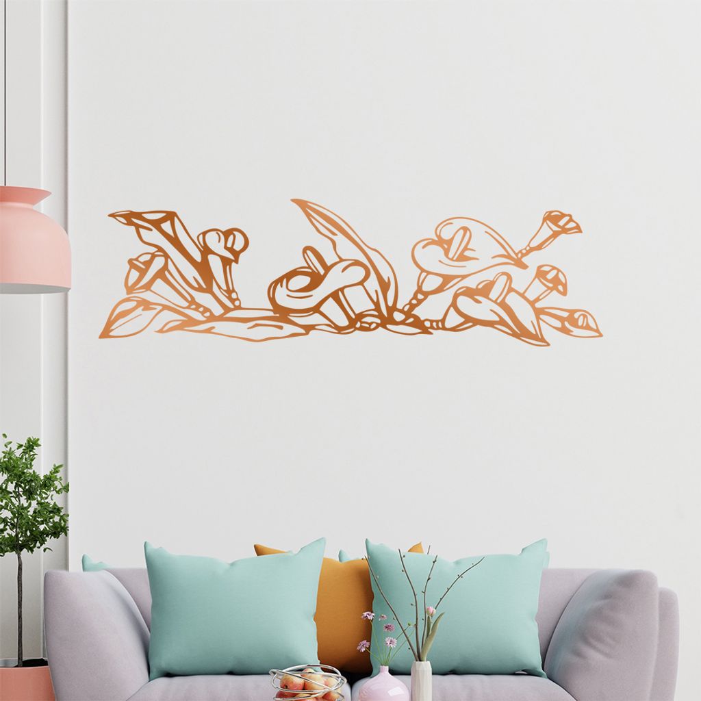 Lilien - Ranken Wandtattoo in 6 Größen - Wandaufkleber Wall Sticker - Dekoration, Küche, Wohnzimmer, Schlafzimmer, Badezimmer