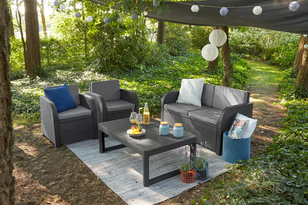 Table de jardin modulable Allibert Lyon 2 en 1 gris graphite - 20