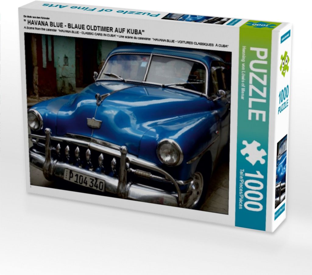 Calvendo Ein Motiv aus dem Kalender " HAVANA BLUE - BLAUE OLDTIMER AUF KUBA" 1000 Teile Puzzle quer 640x480mm, von Löwis of Menar Henning; 7383223