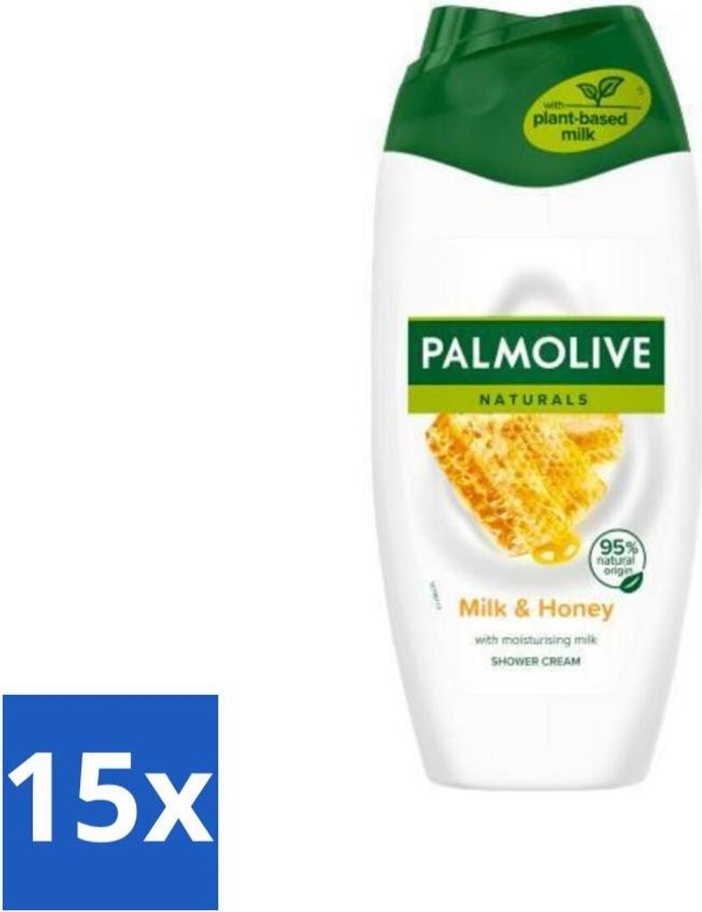 Palmolive Naturals - Duschcreme - Honig & Milch - Feuchtigkeitsmilch - 250 ml - Vorteilspack - 15 Stücke