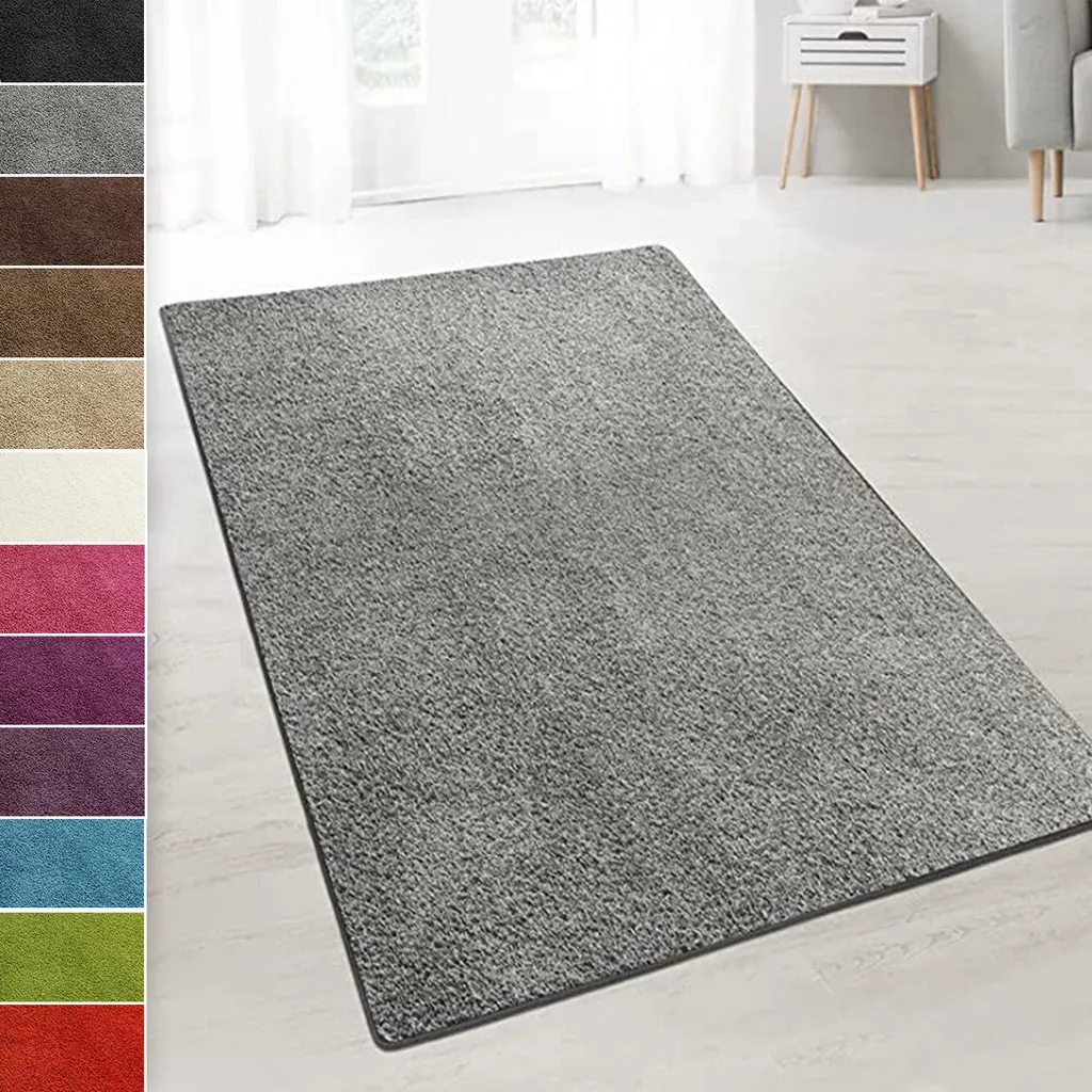 Tapis Shaggy Barcelona Gris 200x290 cm - Velours Haut et Doux Frisé