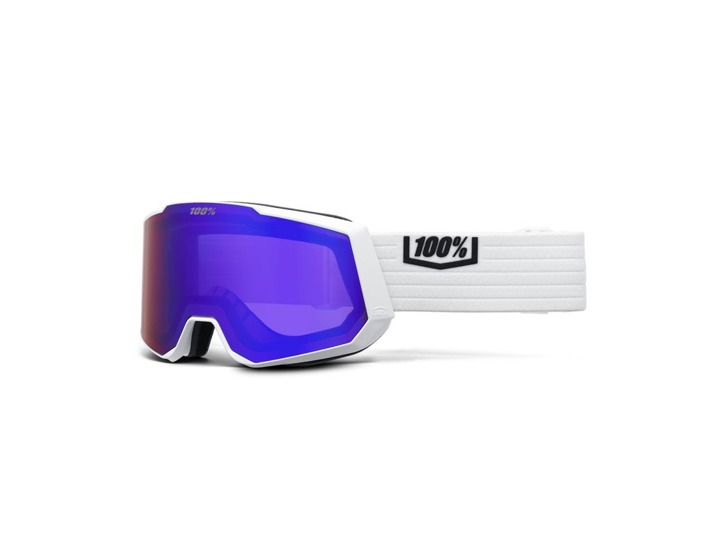 100% Snowcraft XL White/HiPER Violet Mirror/HiPER Silver Flash Mirror Ski Brillen