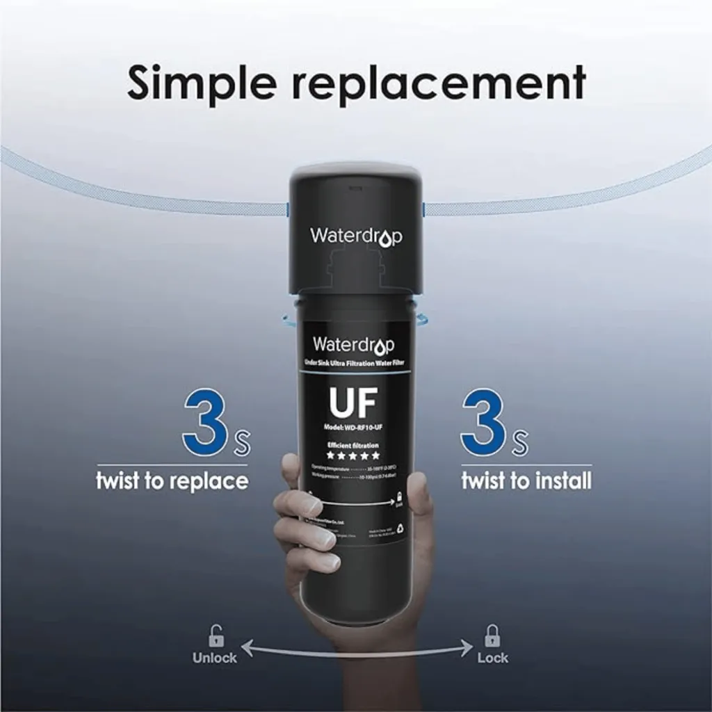 Solution anti-goût chlore et plomb : Filtre Waterdrop RF10-UF sous évier