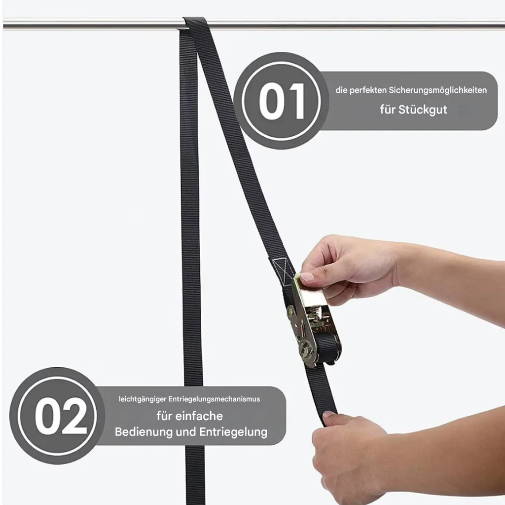 Sangle de fixation sûre pour transport sans risque 6m x 25mm - 10 pcs