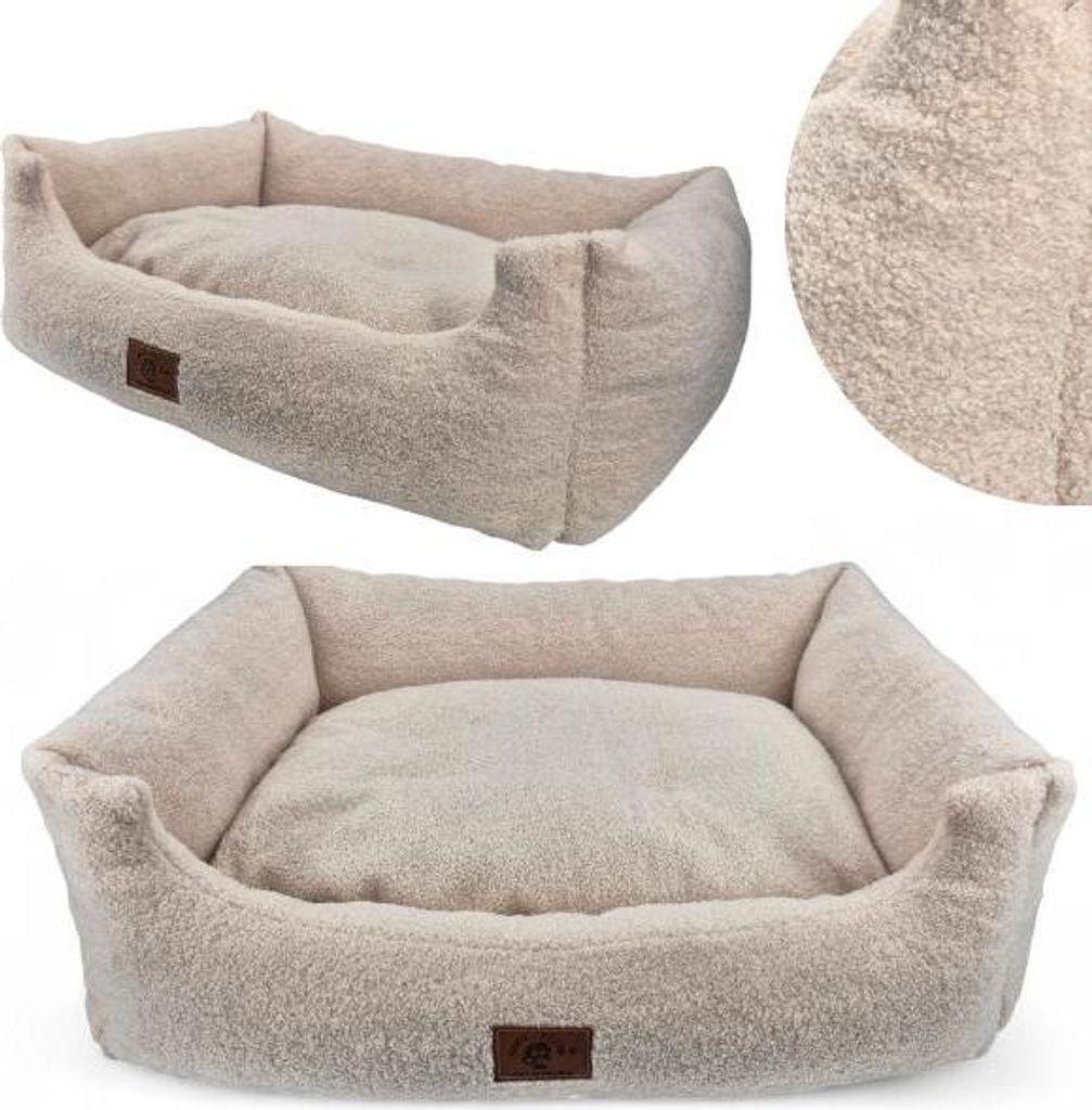 Hundebett Waschbar Hundekissen flauschig 95x75 Hundesofa, erhöhte Ränder