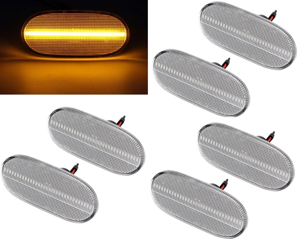 6x LED Feux de position latéraux orange 12V 24V pour camion et remorque