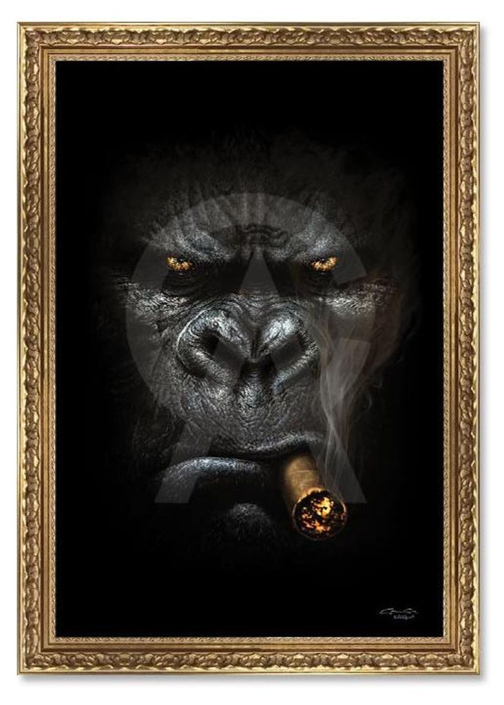 Cadre en bois avec impression en PVC vernis "The real Boss" Image du produit 