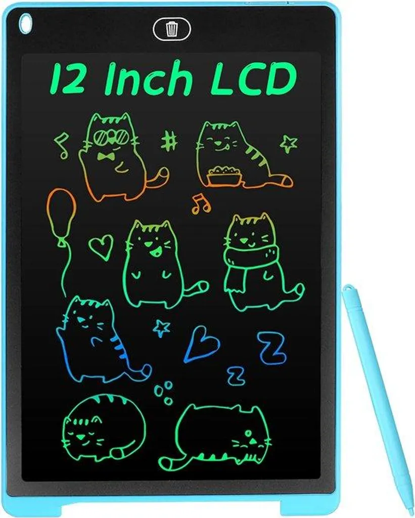 Tablette d'écriture LCD Wisbaar 12 pouces écran coloré pour dessin bleu