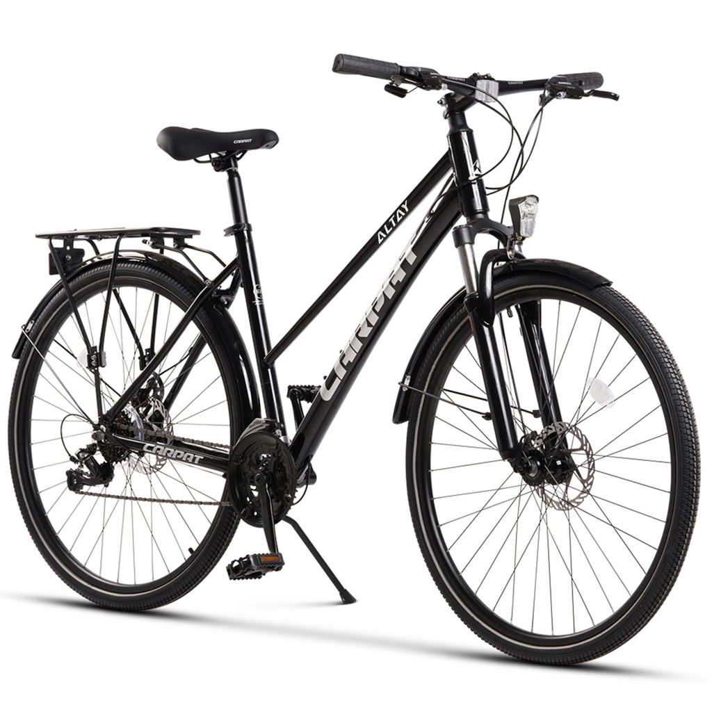 VELORS Trekkingrad 28 Zoll Trekking Bike für Damen Herren 21 Gang Shimano Tourney Schaltwerk Aluminium Rahmen Mechanische Scheibenbremse