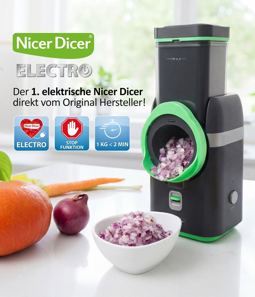 Nicer Dicer Electro Gemüseschneider Deluxe Set 32 tlg