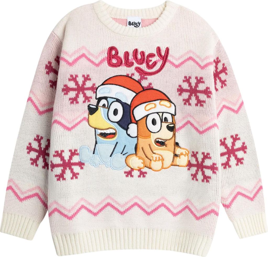 Bluey - Pullover für Mädchen, weihnachtliches Design NS8999 (110) (Beige)