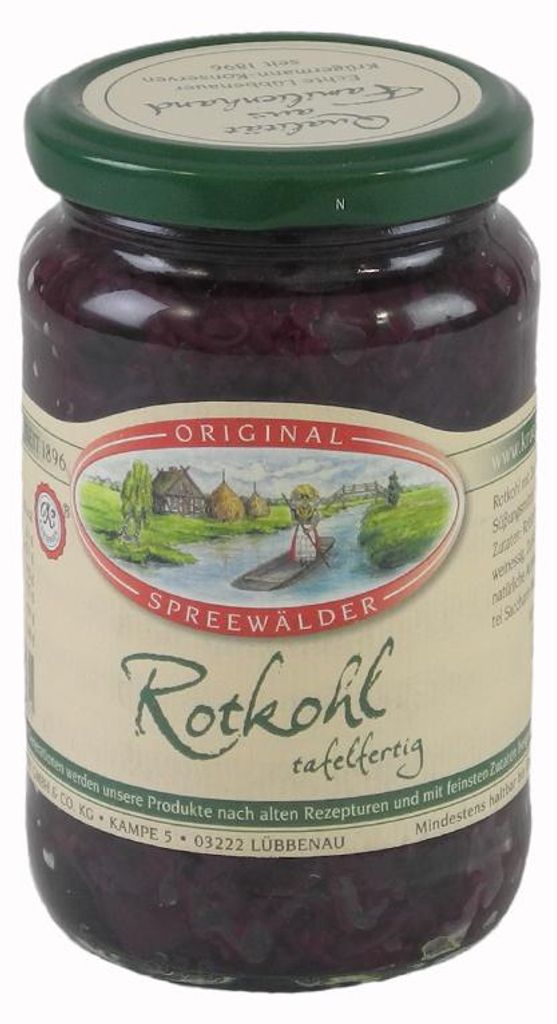 Krügermanns Original Spreewälder Rotkohl (370 ml Glas) Produktbild 
