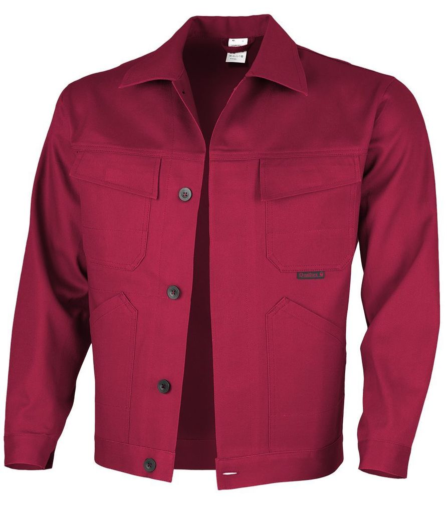 Qualitex Arbeitsjacke - favorite Werkstattjacke aus waschbarer Baumwolle (Bundjacke BW 320 g) - in Farbe: rot - Herren: 25