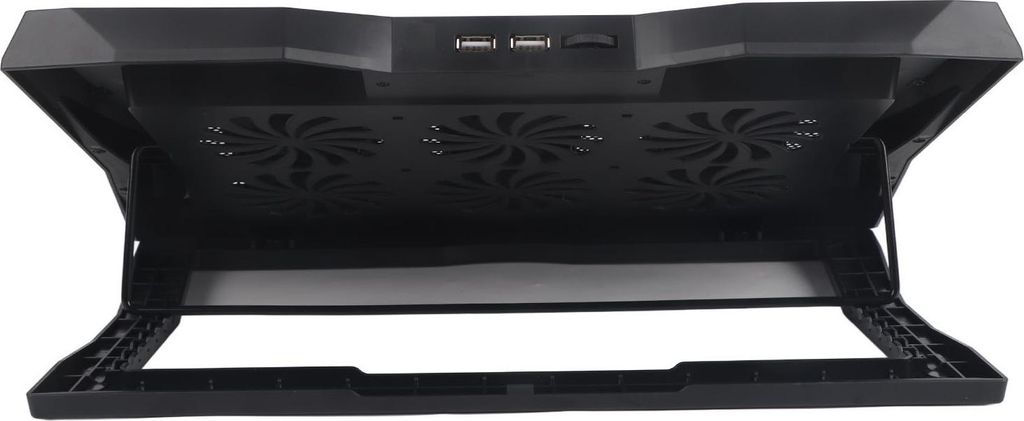 Laptop Cooling Pad 6 Fan Portable Folding Adjustable Quiet Ergonomic Laptop Cooler Desktop Cooling Stand Black