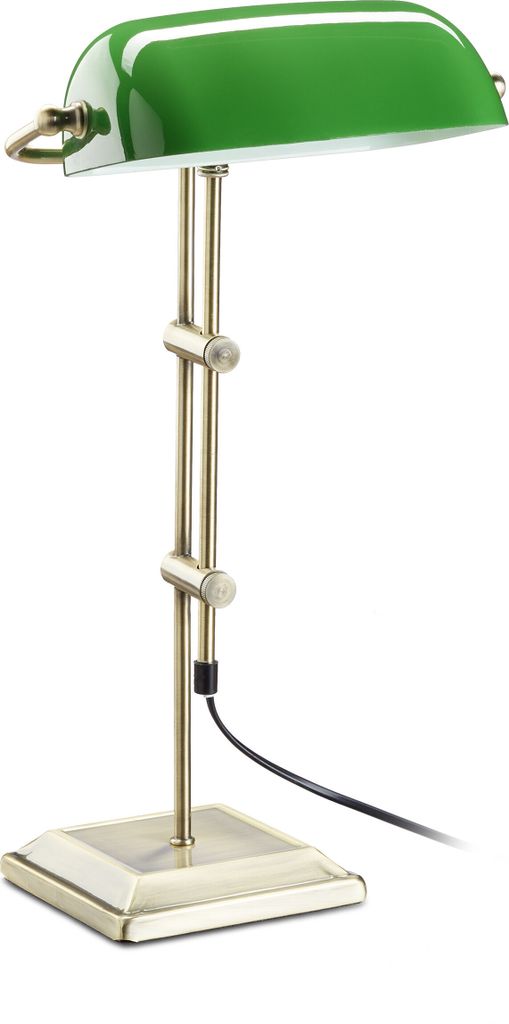 Relaxdays Bankerlampe grün, Tischlampe Glas, Dekolampe Produktbild 