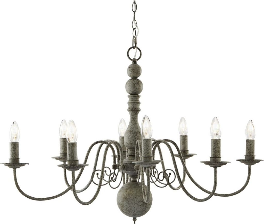 Pendelleuchte Rustikal "Greythorne" Stahl Antik Metall Glas Produktbild 