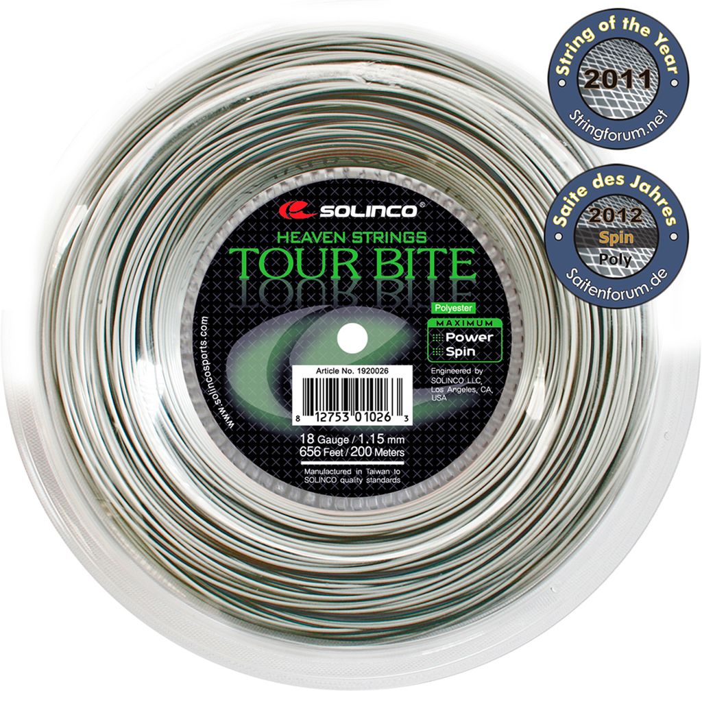 Solinco Tennissaite Tour Bite 200m silber, 555020120600004